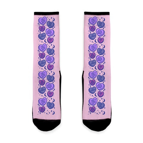 Witchy Candy Hearts  Socks